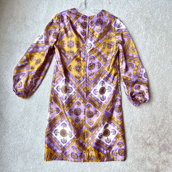 Vintage 1960s Psychedelic Dress & Reversible Vest Set M/L Go-Go Mod Festival - Picture 6 of 9